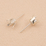 925 Sterling Silver - Easy Set Round 4 Claw - Earring Settings