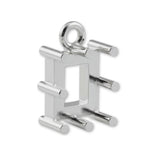 9ct White Gold - Rectangle Prong Setting