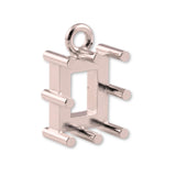 18ct Rose Gold - Rectangle Prong Setting