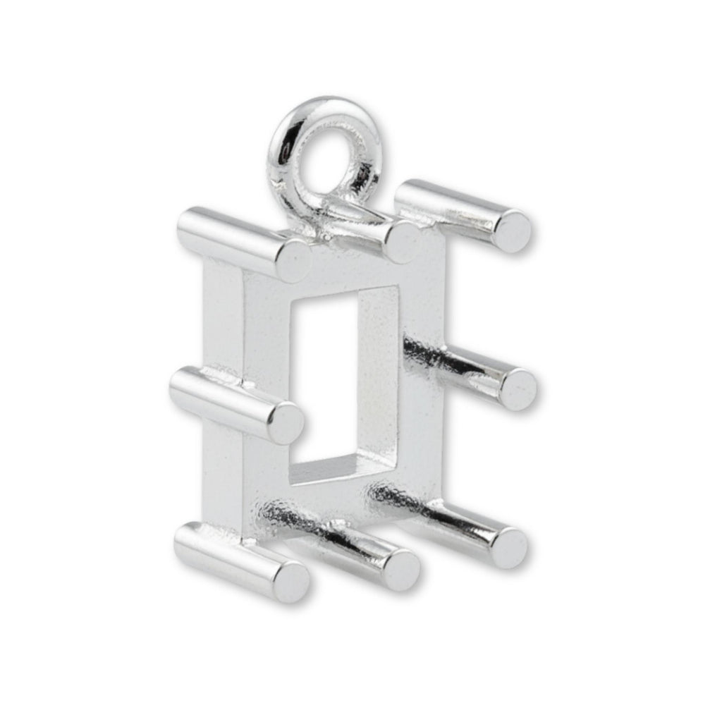 925 Sterling Silver - Rectangle Prong Setting