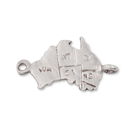 925 Sterling Silver - Australia Connector Charm