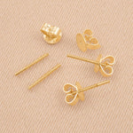 18ct Yellow Gold - Threaded Post Butterflies