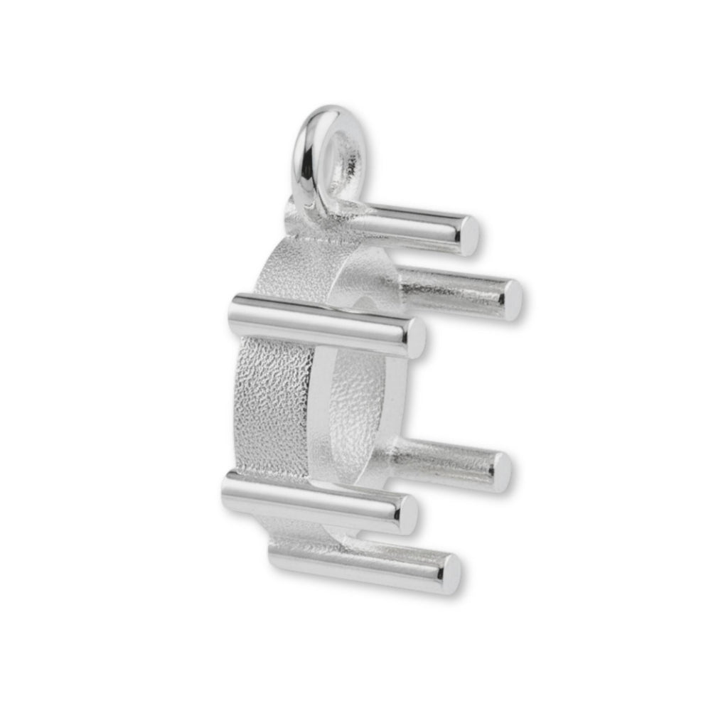 9ct White Gold - Oval Prong Setting