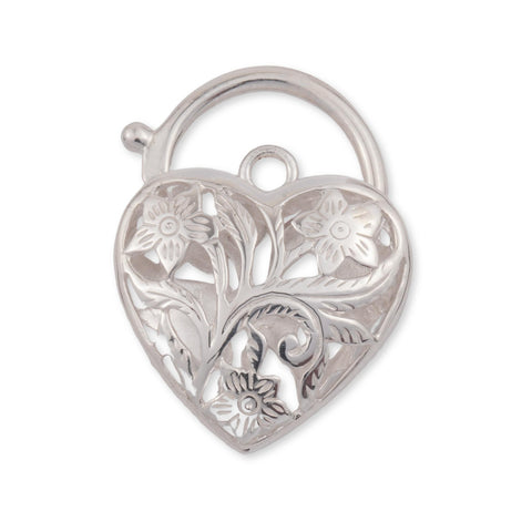 925 Sterling Silver - Filigree Padlock Clasp