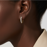 9ct Yellow Gold | 0.3ct GH/SI - Diamond Clicker Hoop Earrings