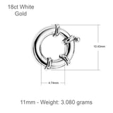 18ct White Gold - Large Spring Ring