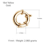 18ct Yellow Gold - Large Spring Ring