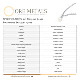 925 Sterling Silver | Pearl - June Birthstone Bracelet