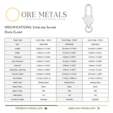 925 Sterling Silver - Duck Clasp