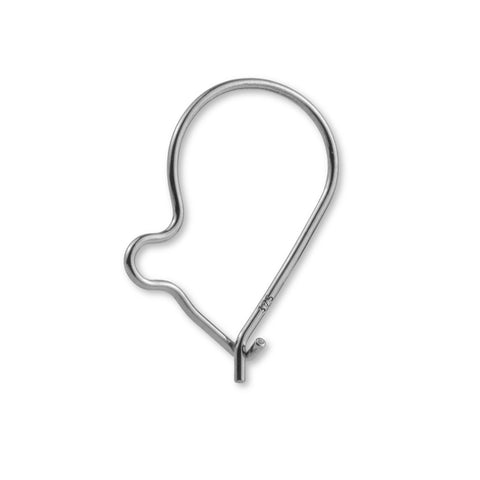 9ct White Gold - Kidney Ear Wires