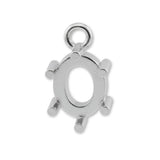 9ct White Gold - Oval Prong Setting