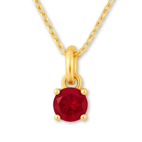 9ct Yellow Gold | Ruby - July Birthstone Necklace