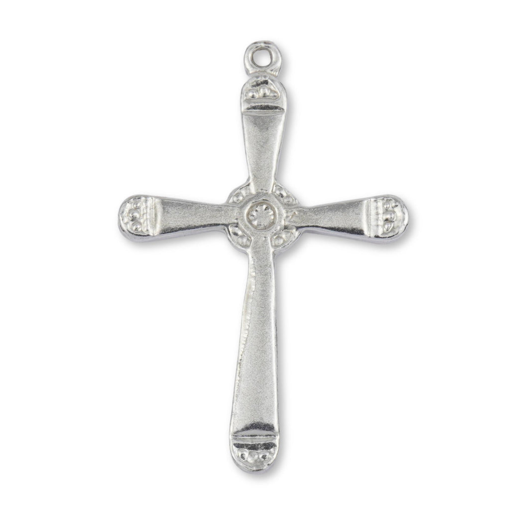 9ct White Gold - Paddle Crucifix Charm