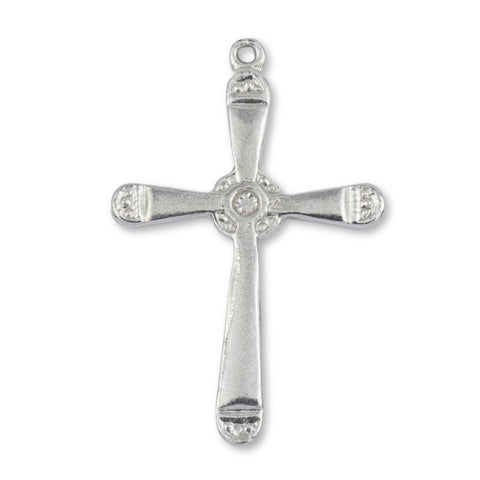9ct White Gold - Paddle Crucifix Charm