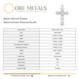 925 Sterling Silver - Regal Crucifix Charm