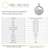 925 Sterling Silver - Round Sydney Opera House Charm
