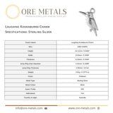 925 Sterling Silver - Laughing Kookaburra Charm