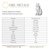 925 Sterling Silver - Turkish Angora Cat Charm