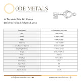 925 Sterling Silver - 21 Treasure Box Key Charm
