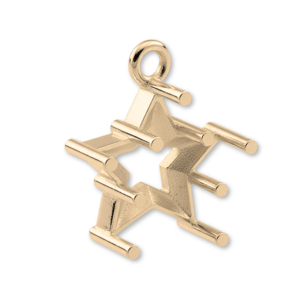 18ct Yellow Gold - Star Prong Setting