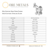 925 Sterling Silver - Mid–Century Baby Pram Charm