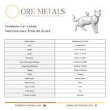 925 Sterling Silver - Savannah Cat Charm