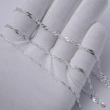925 Sterling Silber – Singapore Twist – Halskette