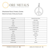 925 Sterling Silver - Openwork Peace Symbol Charm