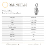 925 Sterling Silver - Woodland Owl Charm
