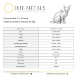 925 Sterling Silver - Cornish Rex Cat Charm