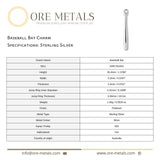 925 Sterling Silver - Baseball Bat Charm