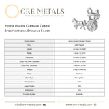 925 Sterling Silver - Horse Drawn Carriage Charm