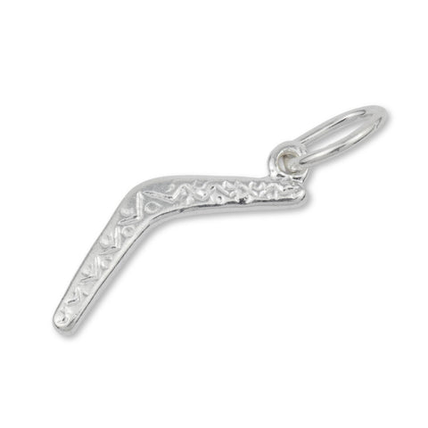 9ct White Gold - Classic Boomerang Charm