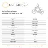 925 Sterling Silver - Classic Bicycle Charm