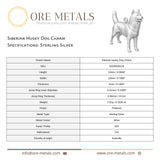 925 Sterling Silver - Siberian Husky Dog Charm