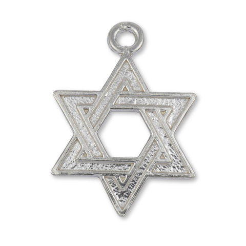 9ct White Gold - Heritage Star of David Charm