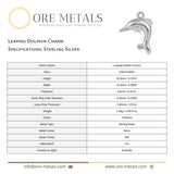 925 Sterling Silver - Leaping Dolphin Charm
