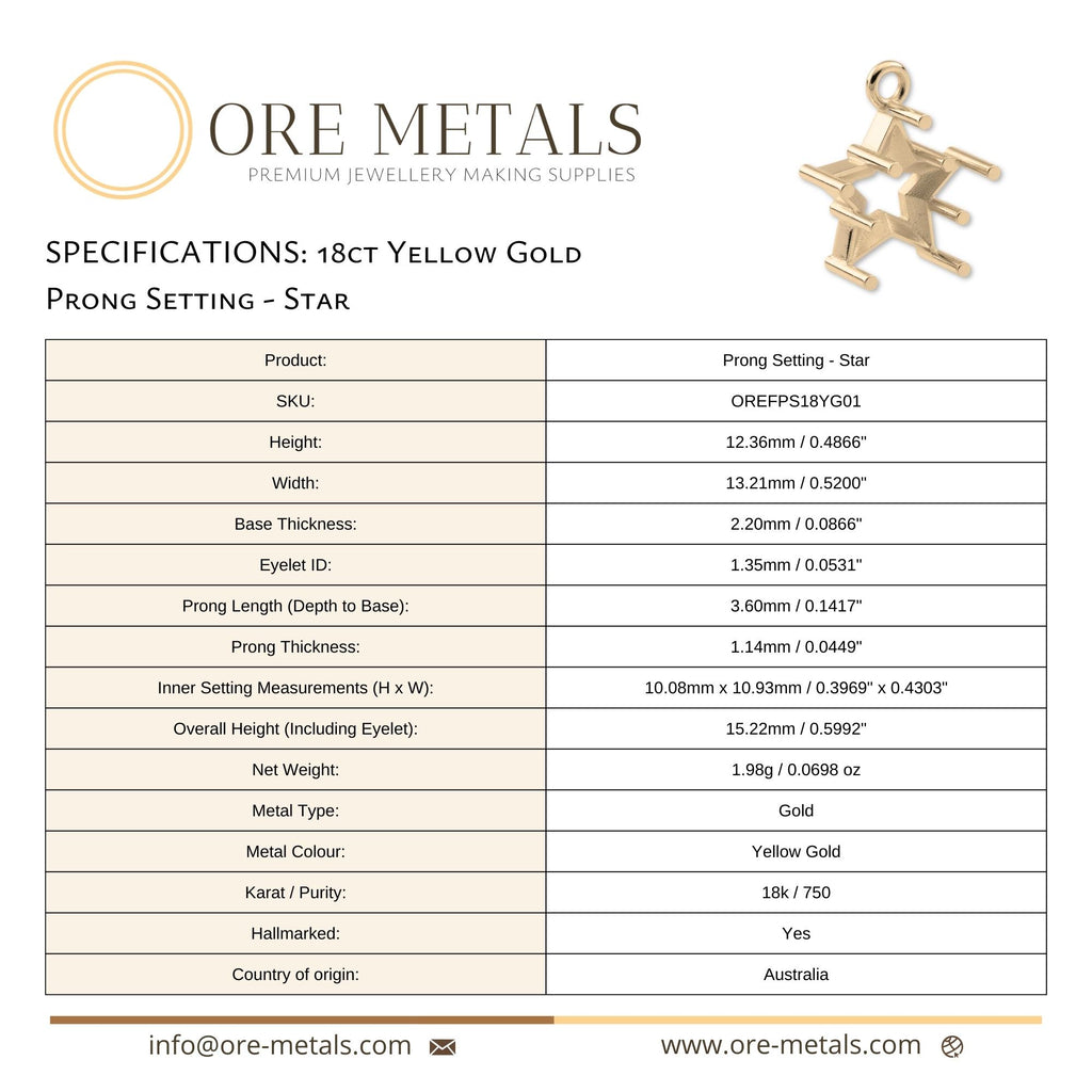 18ct Yellow Gold - Star Prong Setting