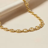 9ct Yellow Gold | 0.5ct GH/SI - Diamond Anchor Chain Bracelet