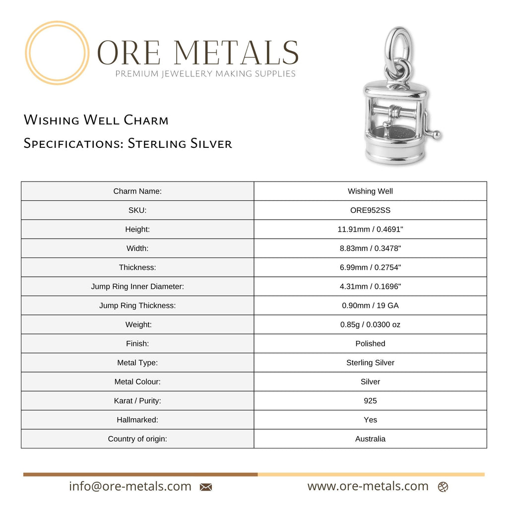 925 Sterling Silver - Wishing Well Charm