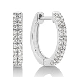 18ct White Gold - 0.22ct Natural SI/GH - Diamond Hoop Earrings