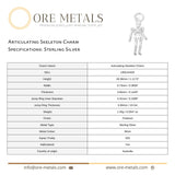 925 Sterling Silver - Articulating Skeleton Charm