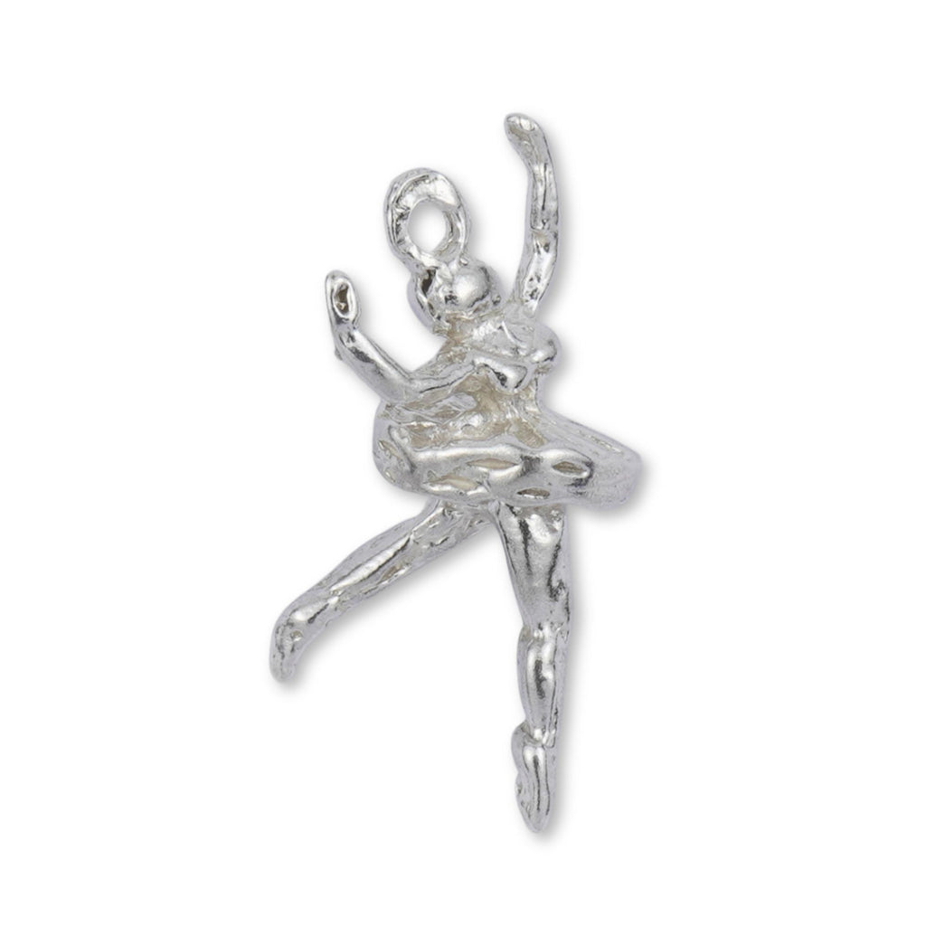 9ct White Gold - Ballet Dancer Charm