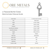 925 Sterling Silver - Openwork 21 House Key Charm