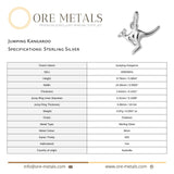 925 Sterling Silver - Jumping Kangaroo Charm