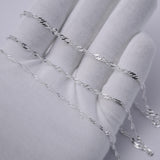 925 Sterling Silver - Singapore Twist - Bracelet Chain