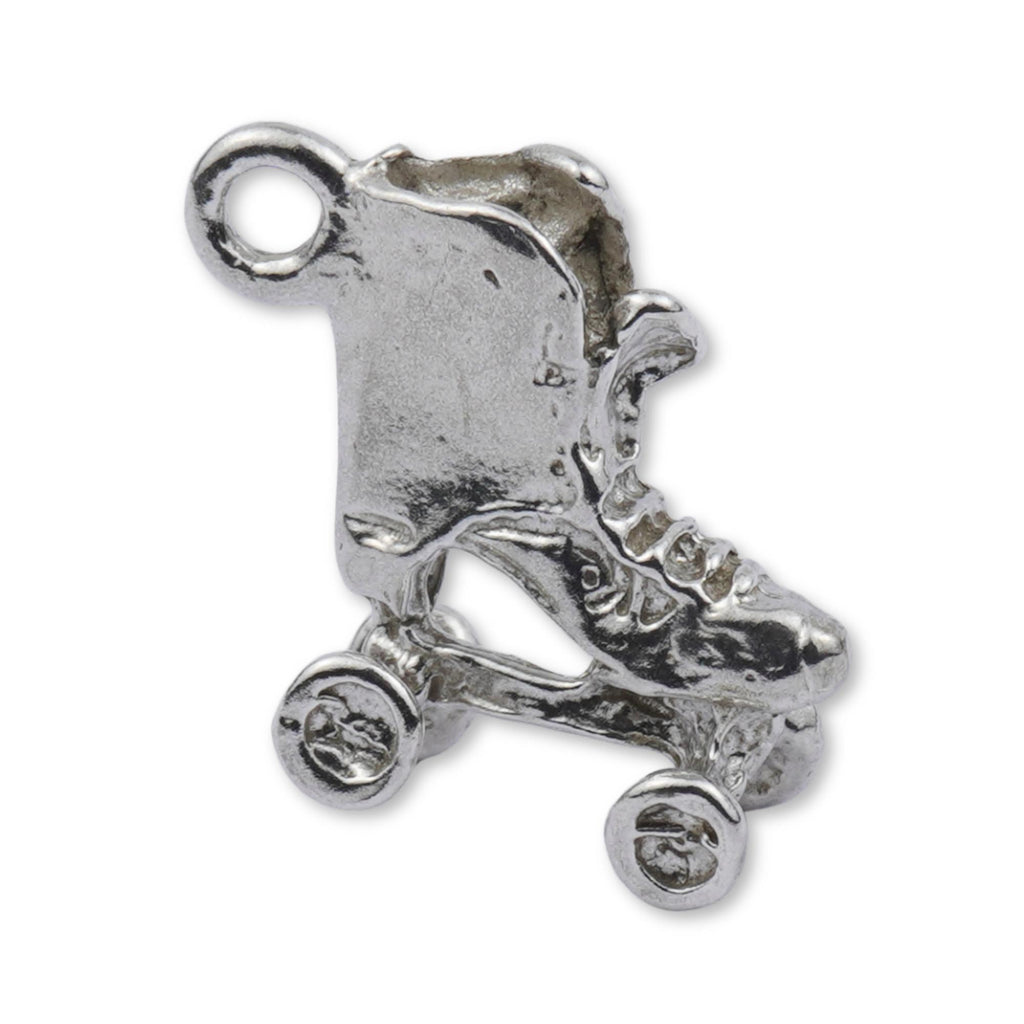 18ct White Gold - Vintage Quad-Skates Charm