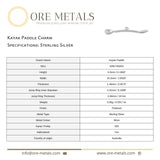 925 Sterling Silver - Kayak Paddle Charm