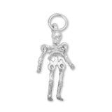 18ct White Gold - Articulating Skeleton Charm