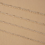 925 Sterling Silver - Figaro 3:1 - Bracelet Chain